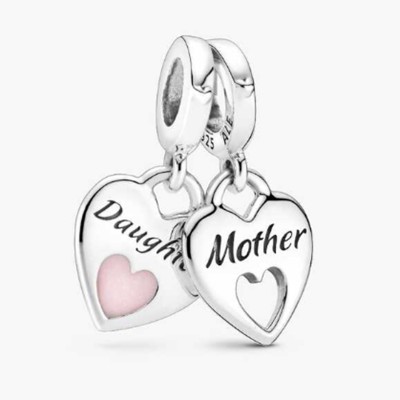 Double Heart Split Dangle Charm