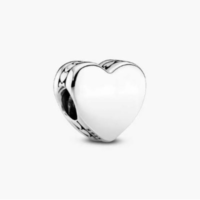 Engravable Heart Charm Sterling silver
