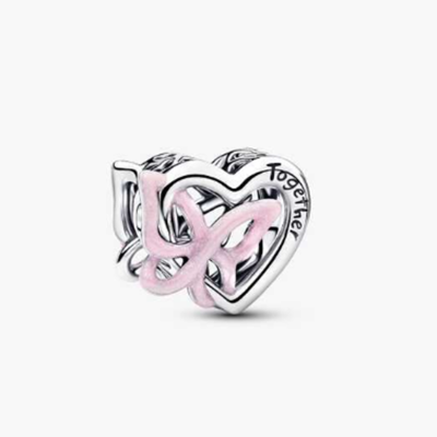 Entwined Heart & Butterfly Charm