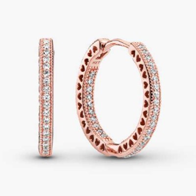 Sparkle and Hearts Hoop Earrings