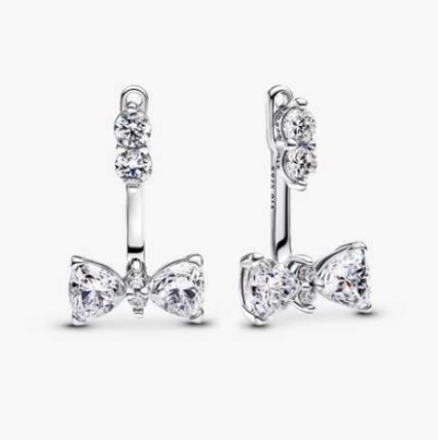 Sparkling Bow Drop Earrings